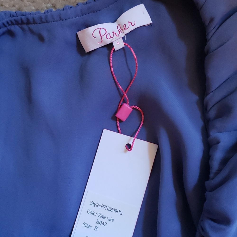 Parker blue one shoulder blouse - Picture 8 of 8